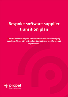 bespoke software supplier transition plan cover